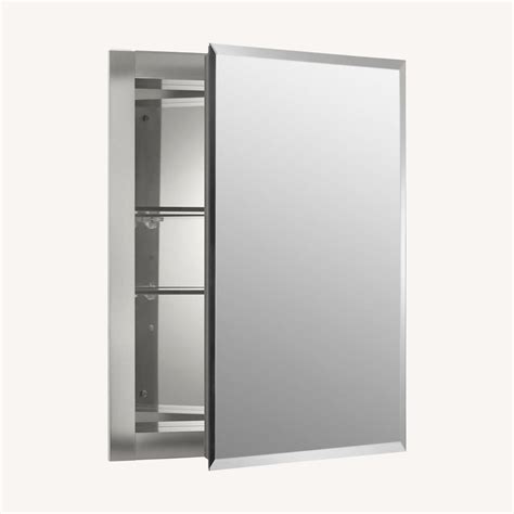 recessed medicine cabinet 24 x 36 frameless mirror stainless steel|kohler verdera 24x30 medicine cabinet.